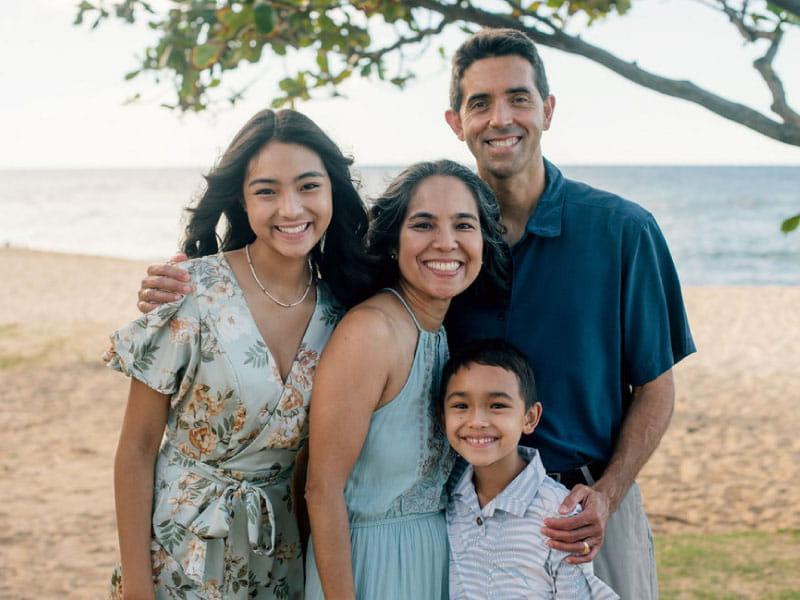 Arrhythmia survivor Jackie Ng-Osorio with her family. From left: Husband Kane, son Tobias, Jackie and daughter Petra Ng-Osorio. (Photo courtesy of Jackie Ng-Osorio)